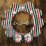 ペット用もくもくスタイ🎅🏻キラキラストライプ柄(グリーン)🎄鈴・リボン別オプション