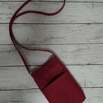 帆布の スマホショルダーバッグ サコッシュ /ワイン