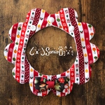 ペット用もくもくスタイ🎅🏻Xmasストライプ柄(レッド)🎄鈴・リボン別オプション