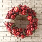 真っ赤なリンゴのクリスマスリース(21cm)