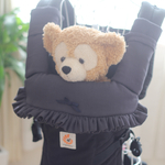 オムニブリーズ☆エルゴアダプト☆エルゴ360☆　オムニ360　☆よだれカバー&首回りカバー☆フリルたっぷりカバー☆両面ダブルガーゼ☆チャコール