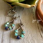 beads earrings - turquoise foop