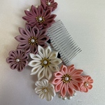 つまみ細工　髪飾り　ピンク