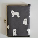 【再販ラスト】がま口ブックカバー（モフモフな白い犬）