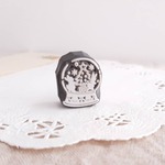 小さなはんこ うさぎのクリスマススノードームはんこ