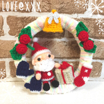 あみぐるみインテリア⭐️サンタさんのクリスマスリース🎄