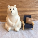しろくま貯金箱＊クッション付きソファ(ネイビー)