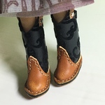 ウエスタンブーツ　ネオブライス　ピュアニーモS ロング丈(黒＊起毛で模様あり)