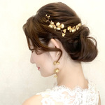 MA59　小枝 ビジュー ナチュラル リーフヘアアクセサリー 髪飾り ヘッドドレス ヘッドアクセ ウェディング 結婚式