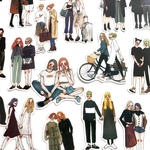 海外フレークシール  25枚入 ＊girls stiker B＊ [F007]