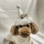 ふわふわクリスマスミニサンタ帽子🎅(オフホワイト)