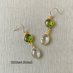 ペリドット&クリスタルピアス