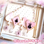 アリス♡アイシングクッキーのジャラジャラネックレス(ピンク×ホワイト)
