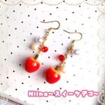 (再販！)葉っぱつき☆りんごのピアス