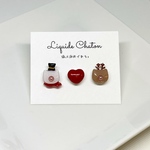 New Open Sale クリスマス　陶器ピアス/ノンホールピアス　3粒セット