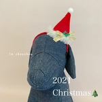 サンタ帽子のカチューシャ(ヒイラギ)♡Xmas♡犬猫用アクセサリー♡ヘッドドレス♡ヘッドリボン♡カチューシャ♡トリミング♡記念日♡プレゼント