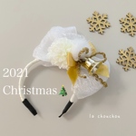 クリスマスカチューシャ(クリスマスベル)♡Xmas♡犬猫用アクセサリー♡ヘッドドレス♡ヘッドリボン♡カチューシャ♡トリミング♡記念日♡プレゼント
