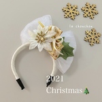 クリスマスカチューシャ(ポインセチア)♡Xmas♡犬猫用アクセサリー♡ヘッドドレス♡ヘッドリボン♡カチューシャ♡トリミング♡記念日♡プレゼント