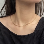 ステンレス つけっぱなしOK 細チェーンネックレス gold