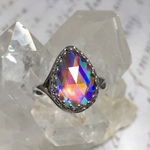 【特価品・水晶×レジン】暁の幻氷融晶『水術操輪・浄彩煌』橙黄