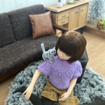 モールアニマル　カゴ入り子ねこ（グレー）