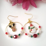 クリスマスのフープピアス/イヤリング