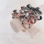 バンドカラー増色♡【 タータンチェック柄 Ribbon 】タータンチェック バーバリーチェック チェック柄リボン リボンヘアバンド ベビーヘアバンド