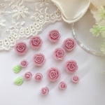 穴なし　くすみピンク　ハンドメイド パーツ    材料  薔薇  20