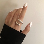 【リング】大きめフリーサイズリング・ホワイト系シルバー♡ ・シルバーリング