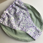 深ばき、Mサイズ‼️SALE‼️最後の1枚‼️    Wガーゼ使用　再販【パープルのミモザ】ふんどしパンツ  リンパよけショーツ 下着 普段ばき mameパンティ