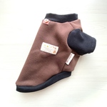 【ボアフリース】バイカラー半袖T/ブラウン