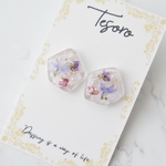 押し花のピアス/イヤリング