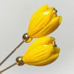 レトロイエローな、蕾フラワー。10個set10×8㎜イエロー　フラワー　チューリップ　