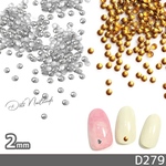 ネイル スタッズ パーツ 丸 2mm 2カラーセット (D279)