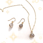 数量限定　♦︎♦︎♦︎Holiday Season Special Set♦︎♦︎♦︎      天然石　宝石質　グレーオニキス　ネックレス& ピアス　セット　　※単品販売不可※