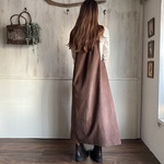 コーデュロイジャンパースカート　チョコレート色