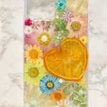 iPhoneケース､iPhoneカバー､押し花ケース､スマホケース､押しフルーツ､押し花､押し花カバー､スマホカバー､押しフルーツケース､押しフルーツカバー､Android ハートレモン､文字入れ