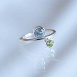 ear cuff：peridot×blue topaz ブルートパーズ×ペリドット　イヤカフ　silver925　シルバー