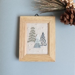 【3日以内発送可】刺繍ミニフレーム＊ブルークリスマス🎄