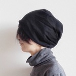 ターバンな帽子　黒リバーシブルB