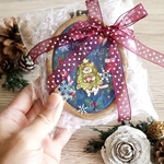 クリスマスツリーネコちゃん手刺繍フープ