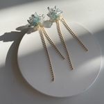 【J-032】ダングリングピアス/イヤリング BLUE -ブルーアパタイト-