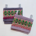 移動ポケットクリップ付き（東欧のチロリアンテープ・フリンジタッセル × あずきミルク）