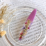 .*･ﾟ押し花×くすみパープル レジン ヘアクリップ.ﾟ･*.#144