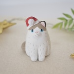【人気シリーズ2021】サンタ帽子のふわふわ猫　ラグドール風