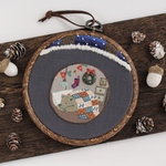 【11/28(日)21時販売】冬ごもり　刺繍壁飾り　パネル