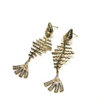 「#6491」ゴージャス ビジュー フィッシュ ピアス 金具 ✴︎2個セット