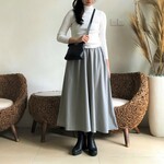 スウェット素材ロングスカート♪グレーカラー