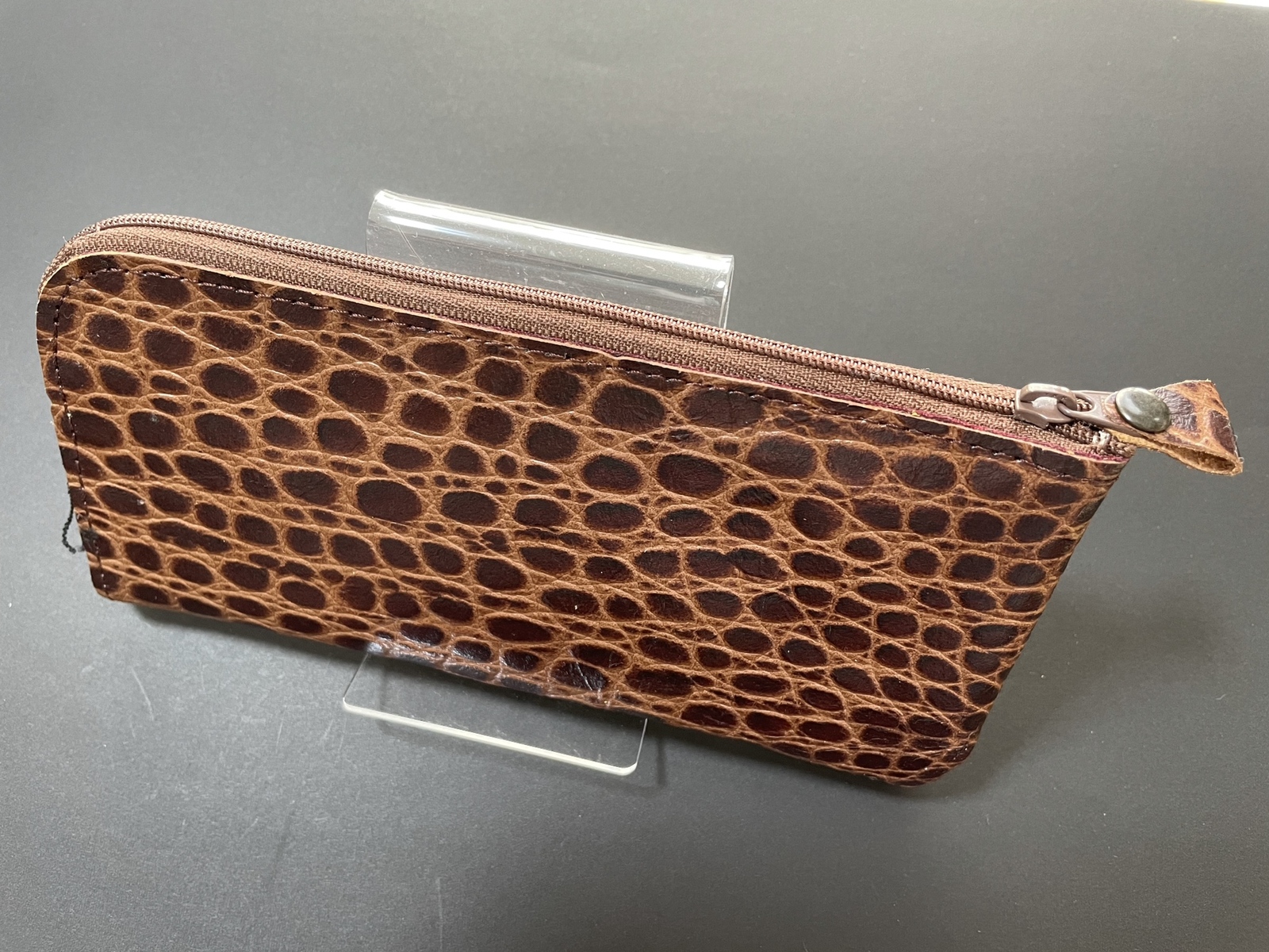 新品　本革ワニ型押し長財布　ブラウン(送料無料) 4,940円
