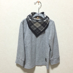 ☆オシャレboyのよだれかけ☆タータンモノクロ✖︎ブラック
